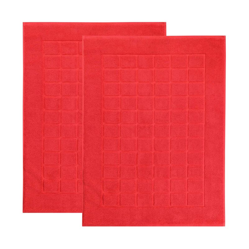 Washable Cotton Checkered Bath Rug Set of 2 for Bathrooms image number 0