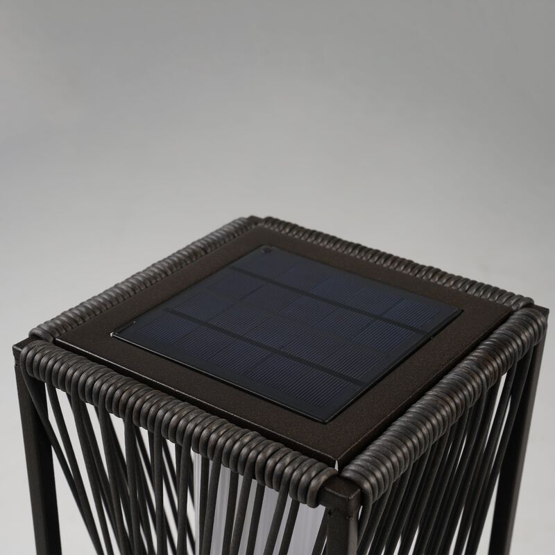 Mondawe Slanted Rattan Floor Lamp,Solar-Powered LED With Handwoven Willow Outdoor Lighting Lamp