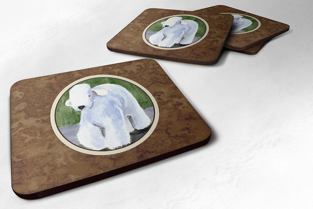 Caroline's Treasures SS8683FC Bedlington Terrier Foam Coasters (Set of 4), 3.5 H x 3.5 W, Multicolor