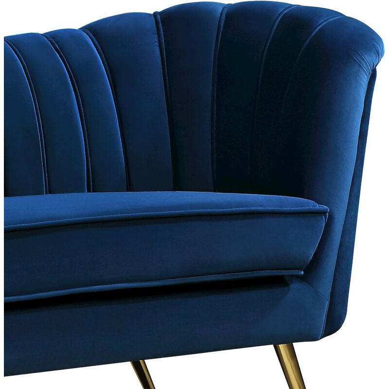 Meridian Furniture Margo Navy Velvet Sofa