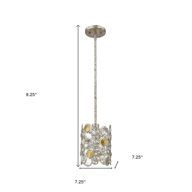 Hivvago Vitozzi 1-Light Antique Silver Leaf Pendant