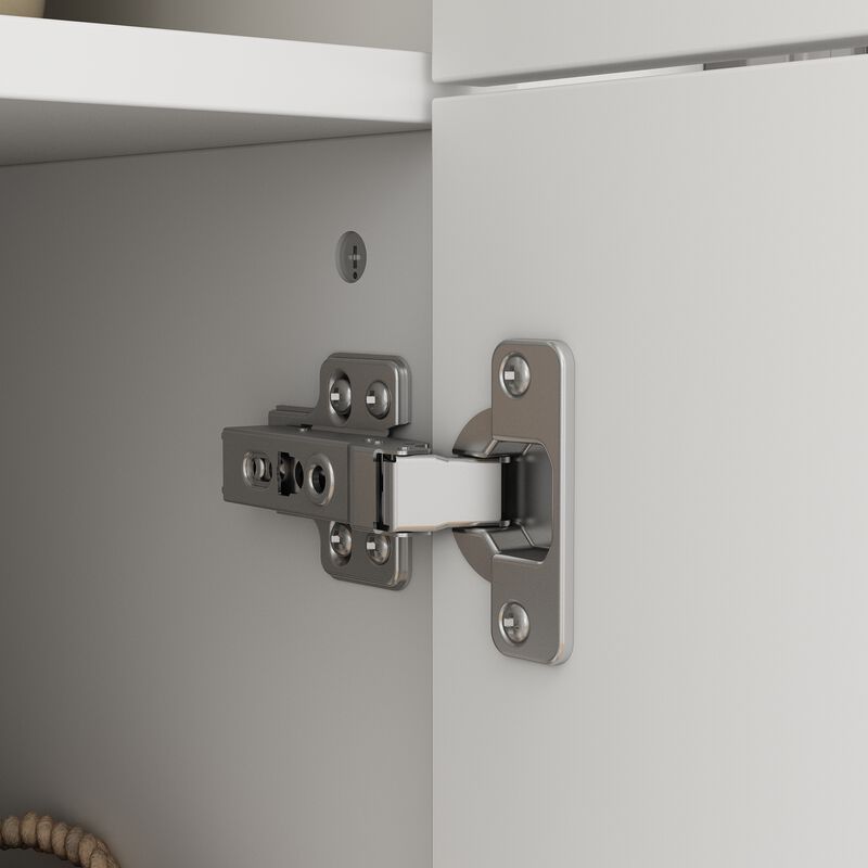 White Wooden Sideboard, Storage Cabinet, Food Pantry, Bookcase with Adjustable Shelves