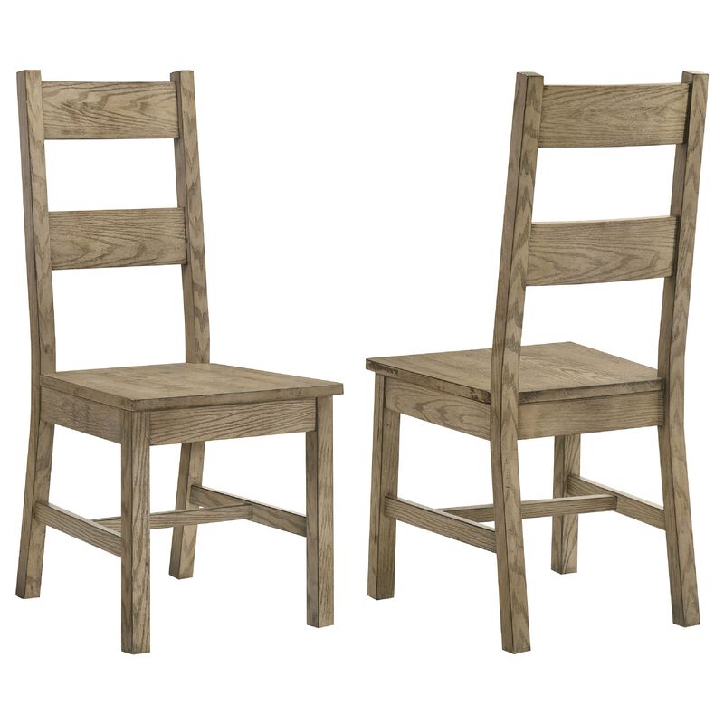 Dova Dining Side Chair Set of 2, Ladder Back, Vineyard Oak Brown Wood image number 0
