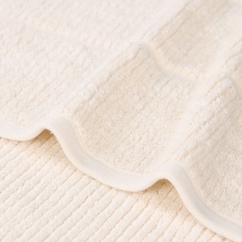 Solid Ribbed Viscose Cotton Blend Towel Set for Everyday Use image number 3
