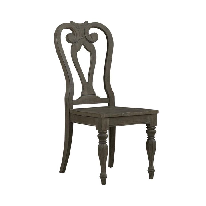 Liberty Furniture Magnolia Manor Splat Back Side Chair (RTA)-Set of 2 in Antique White
