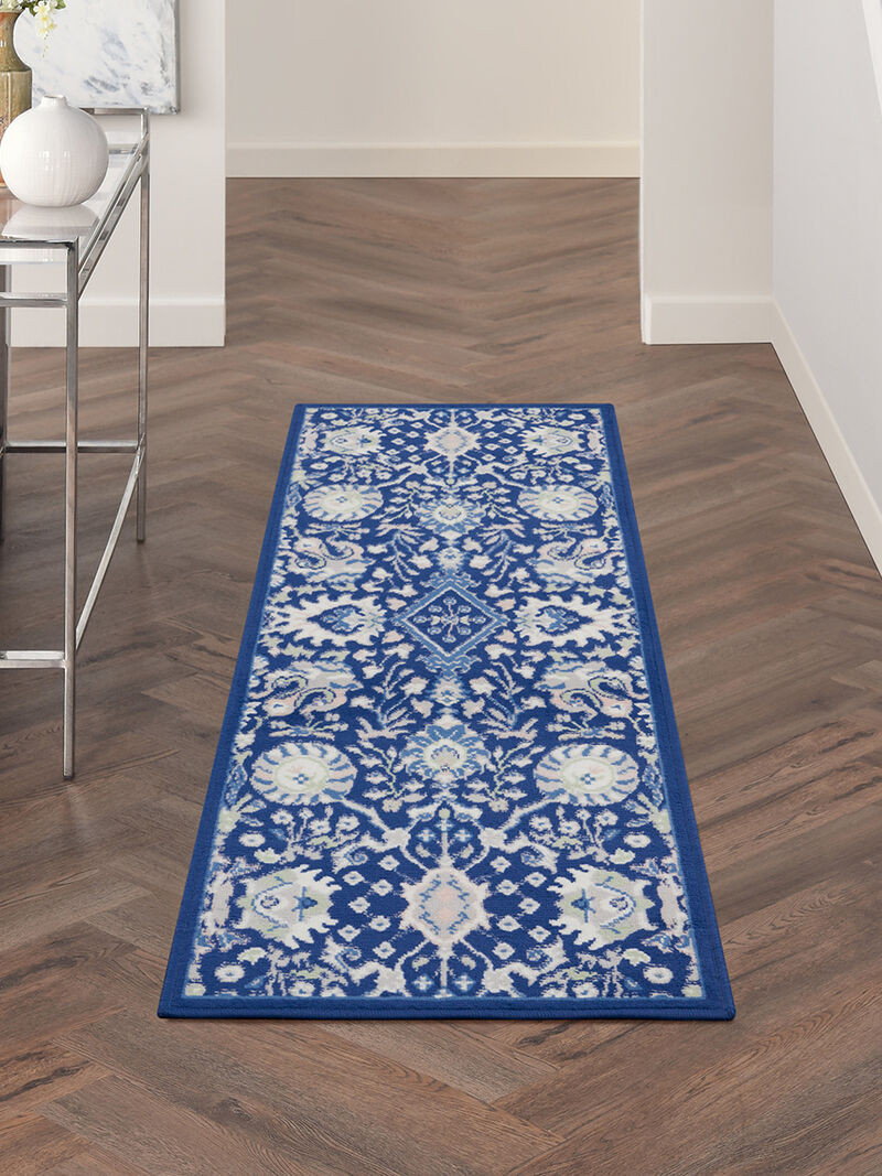 Whimsicle WHS10 Navy/Multicolor 2' x 8' Rug image number 6