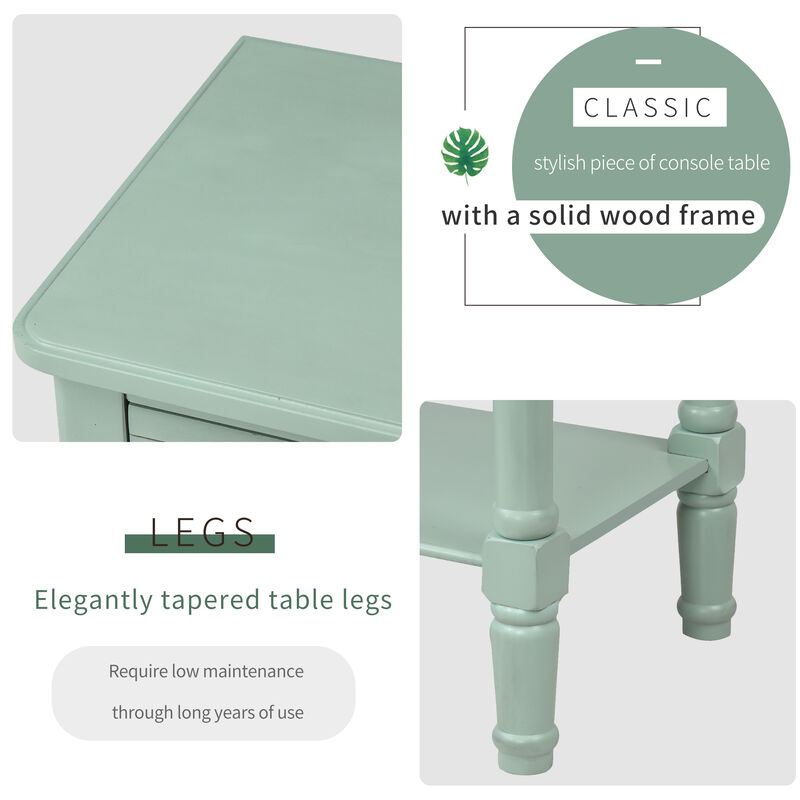 Narrow Console Table, Slim Sofa Table with 3 Storage Drawers and Bottom Shelf