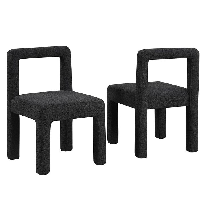 Falconer Black Fabric Dining Chairs, Set of 2