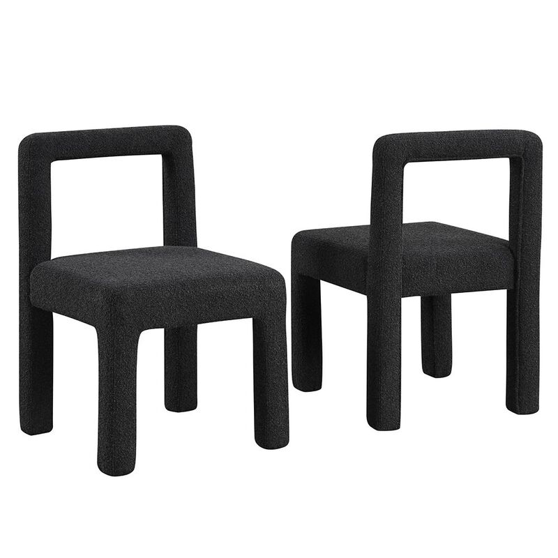 Falconer Black Fabric Dining Chairs, Set of 2