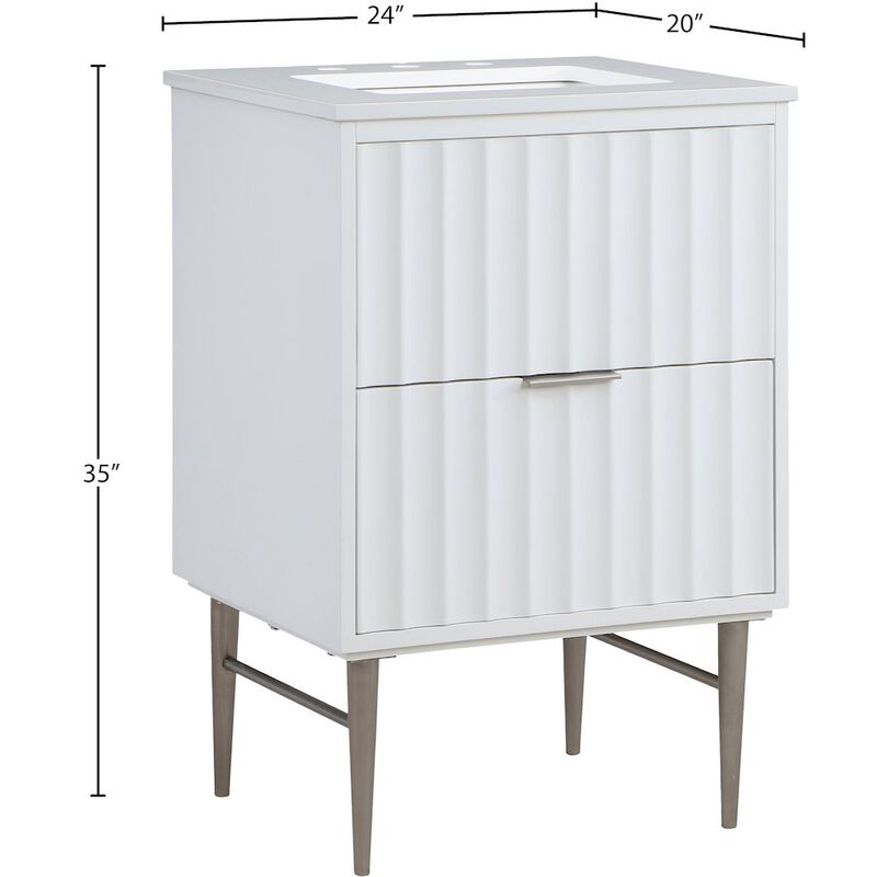Meridian Furniture Modernist White Bathroom Vanity
