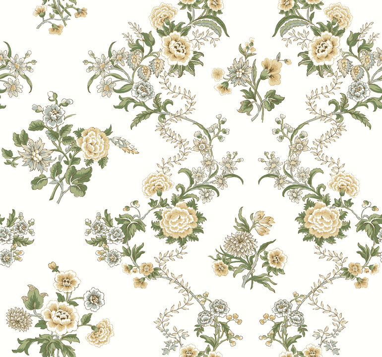 Genevieve Butter Floral Trail Wallpaper