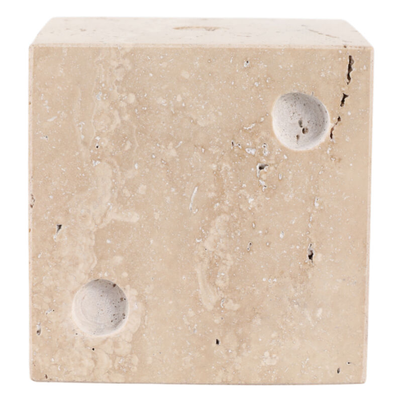 4" Travertine Dice, Tan image number 5