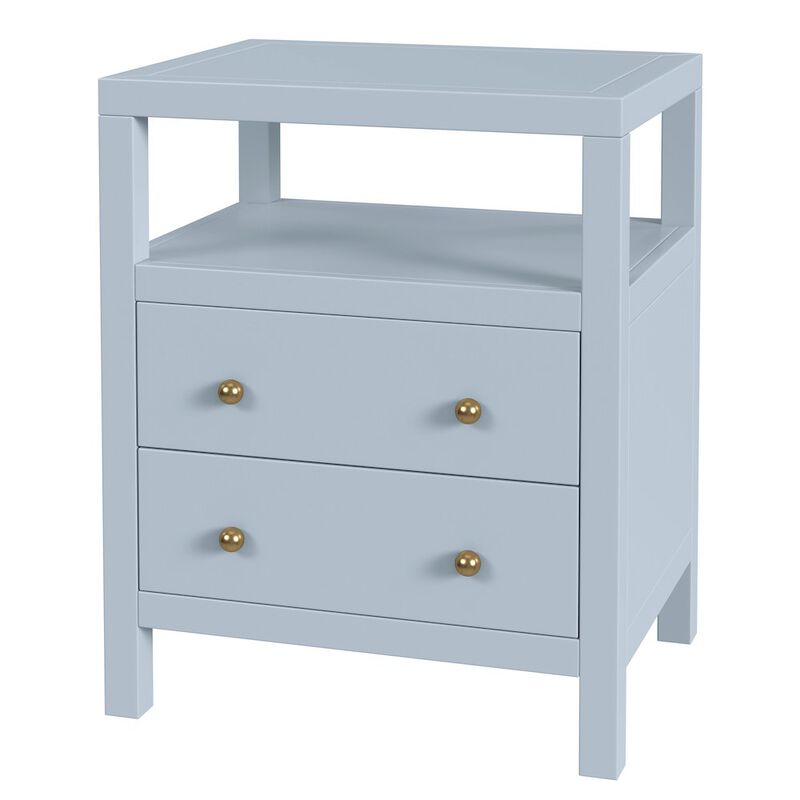 Butler Specialty Nora 21 in. W Rectangular Wood 2 Drawer Nightstand, Light Blue image number 0