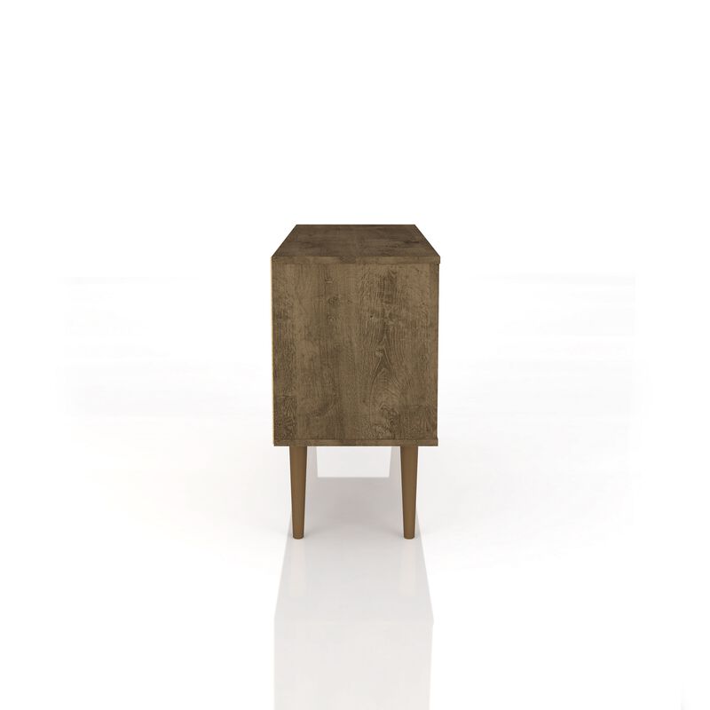 Liberty Small TV Stand in Brown and White