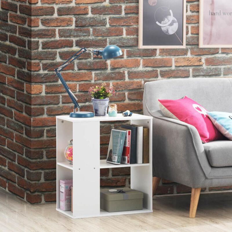 Hivvago 2-Tier Side End Table with Storage Shelves