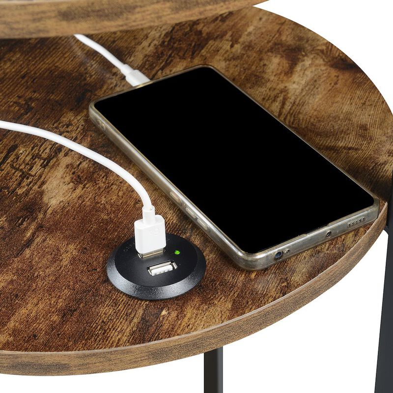 Designs2Go Simon 3 Tier End Table with USB Ports