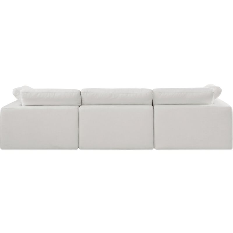 Meridian Furniture Comfy Cream Linen Textured Fabric Modular Sofa