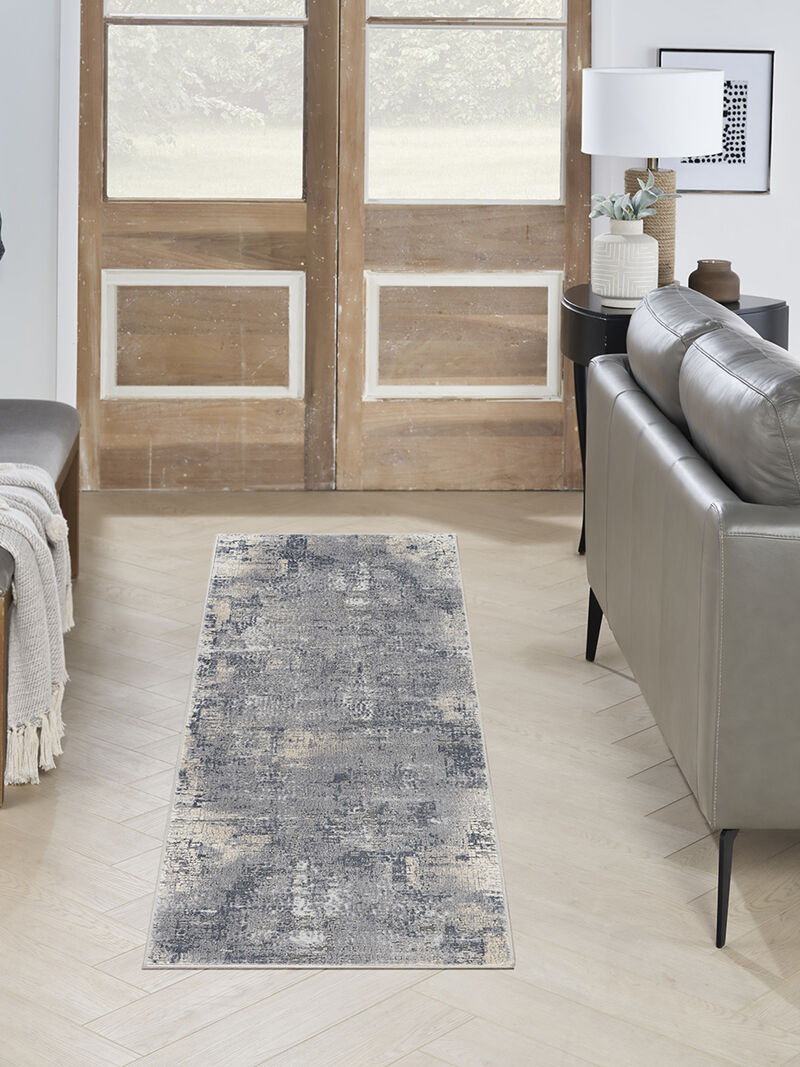 Rustic Textures RUS06 Gray/Beige 2'2" x 7'6" Rug image number 4