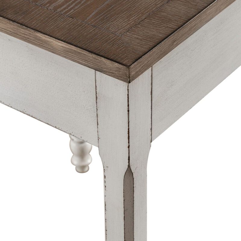 Liberty Furniture Corner Filler Table European Traditional  - Antique White & Weathered Bark image number 3