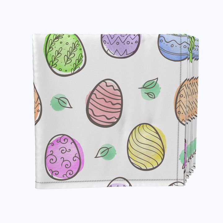 Fabric Textile Products, Inc. Napkin Set, 100% Polyester, Set of 4, Simple Eggs and Watercolor Blots