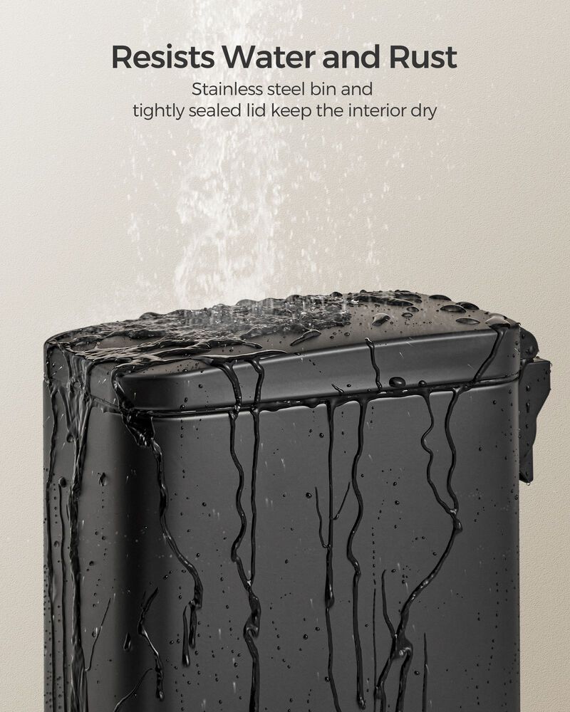 Bathroom Wastebasket with Lid – Slim, Space-Saving Trash Can for Tight Bathrooms or Apartment Use