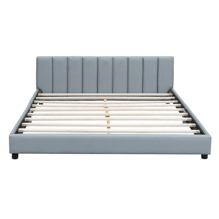 Merax Queen Size Upholstered Platform Bed