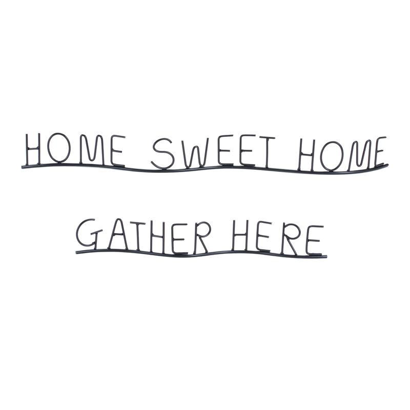 Set of 4 "Gather and Home" Signs – Rustic Decorative Accents for Home and Garden
