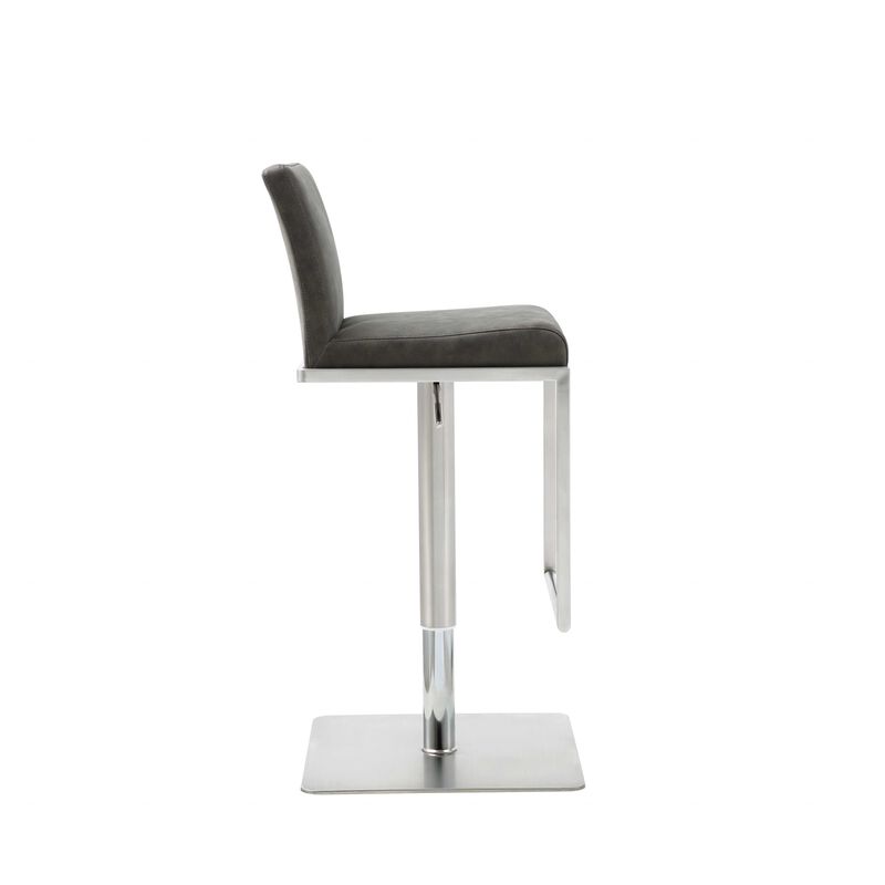 Sleek Stainless Steel Bar Stool with Backrest, Durable Counter Height Chair