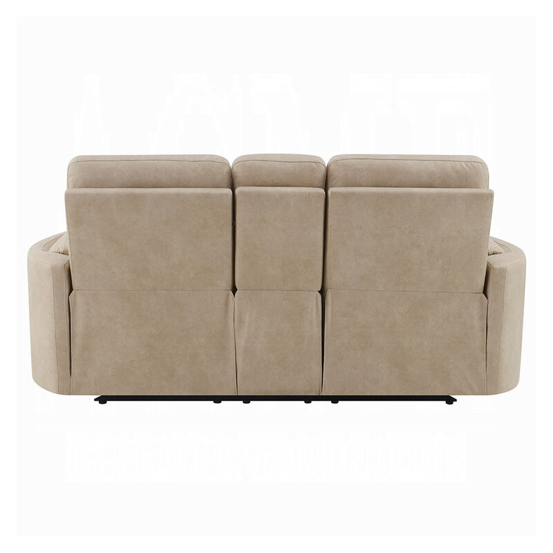 Sonny Manual Motion Recliner Loveseat with Console, Dark Beige Microfiber image number 4