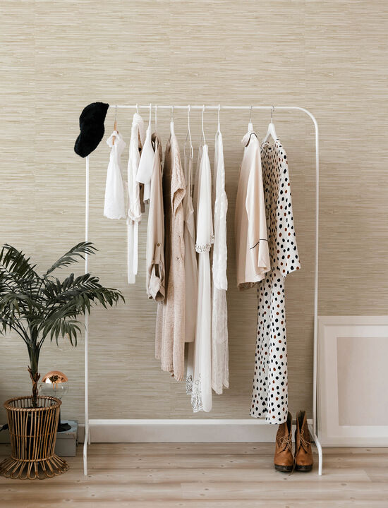 Exhale Dove Woven Faux Grasscloth Wallpaper (Set of 2)