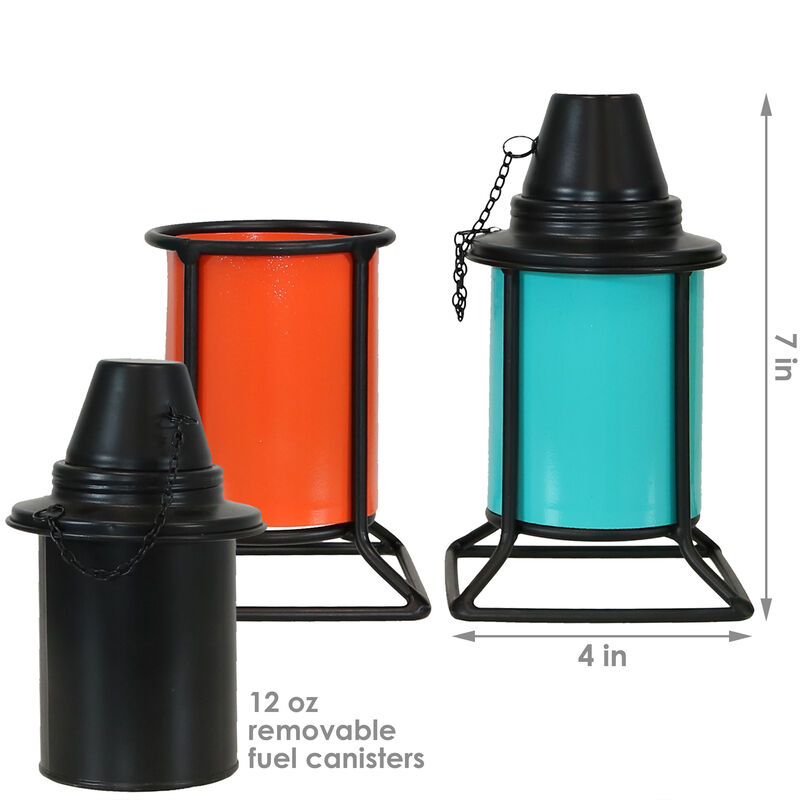 Sunnydaze Metal Square Outdoor Tabletop Torches - Multi - Set of 4