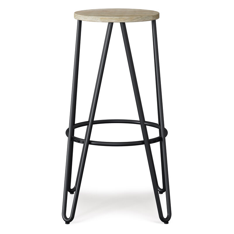 Simeon 30 inch Metal Bar Stool with Wood Seat