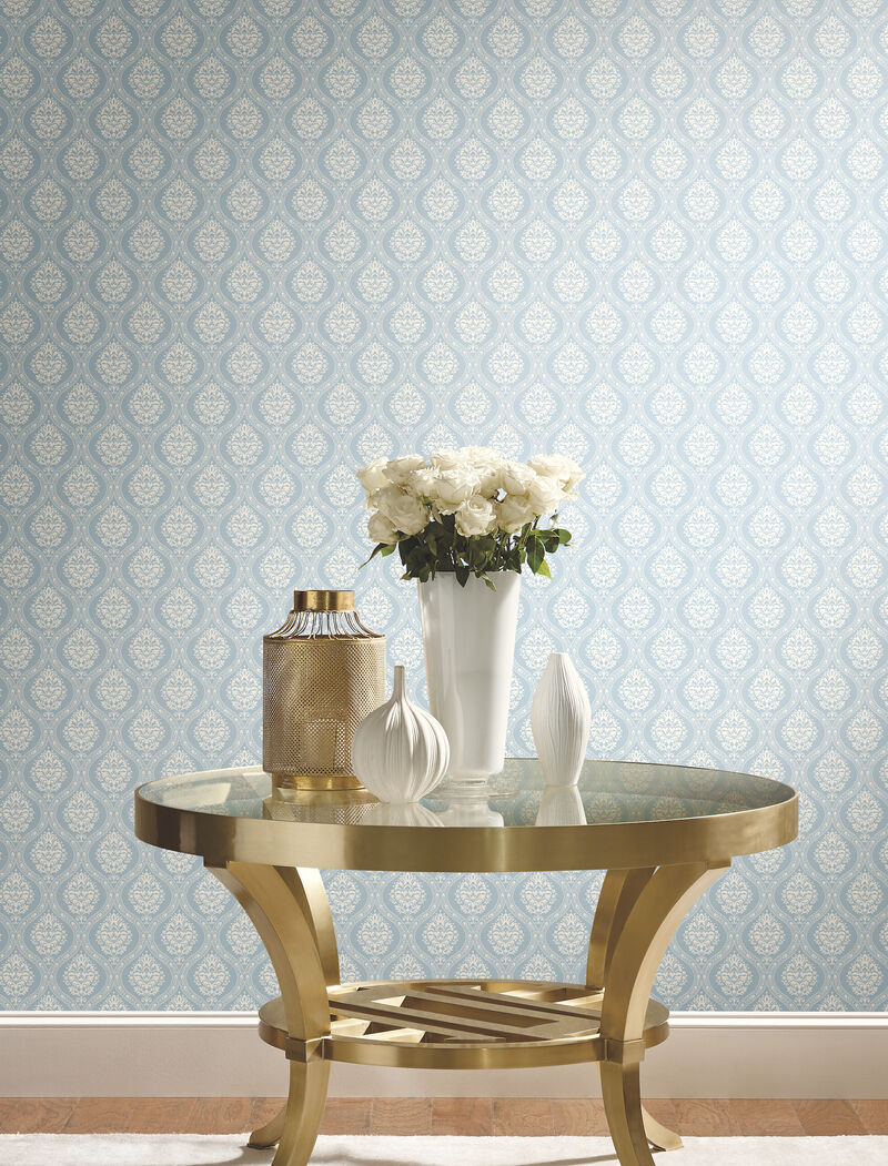 Petite Ogee Blue Wallpaper image number 1