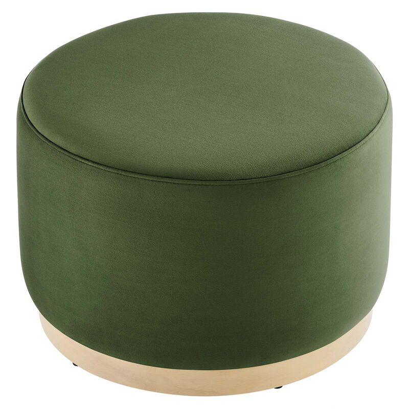 Tilden Large 23" Round Performance Velvet Upholstered Ottoman image number 3