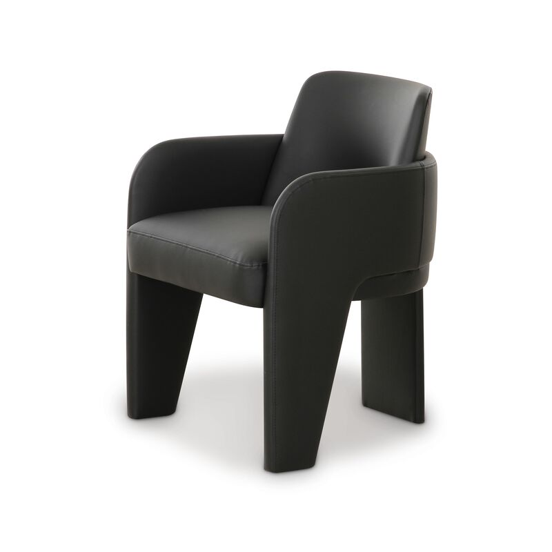 Leo Black Performance Vegan Leather Dining Chair