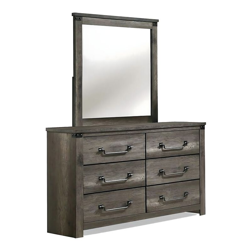 Bry 4pc Farmhouse Queen Complete Bedroom Set, Rustic Gray image number 3