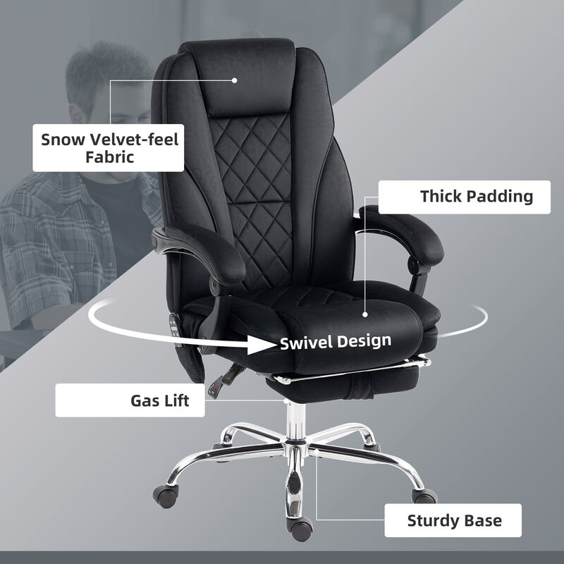 Hivvago Heated Massage Office Chair with Recline and Footrest image number 6