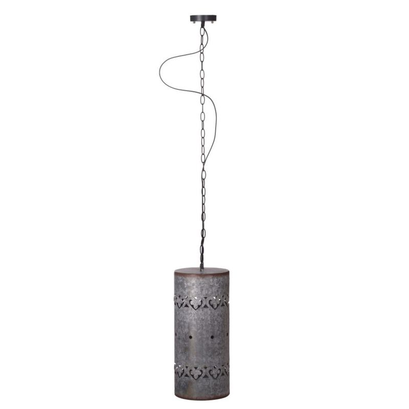 19.5" Gray Traditional Cylindrical Pendant Chandelier