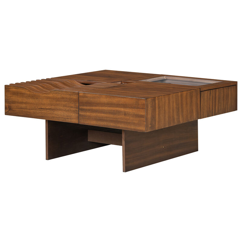 Merax Mid Century Modern Coffee Table with 3 Drawers