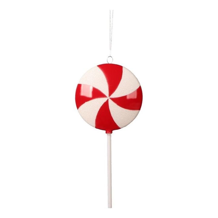 Vickerman 9" Red Flat Round Lollipop Ornament, 6 per Bag.