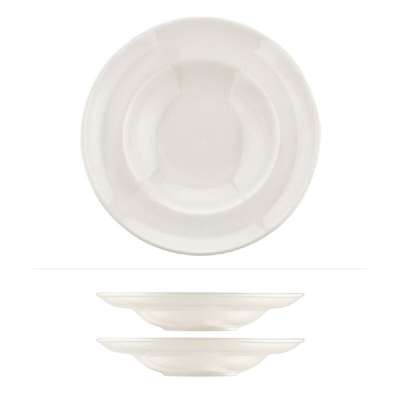 Gourmet dia.10.75" h:2.25" 16 oz. Round Warm White Vitrified Bowl (Set of 2) image number 0