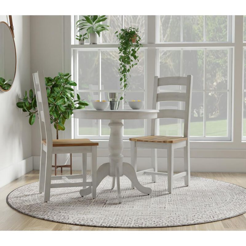 Carolina Living Fairview 30 Round Pedestal Dining Table - Whitewash