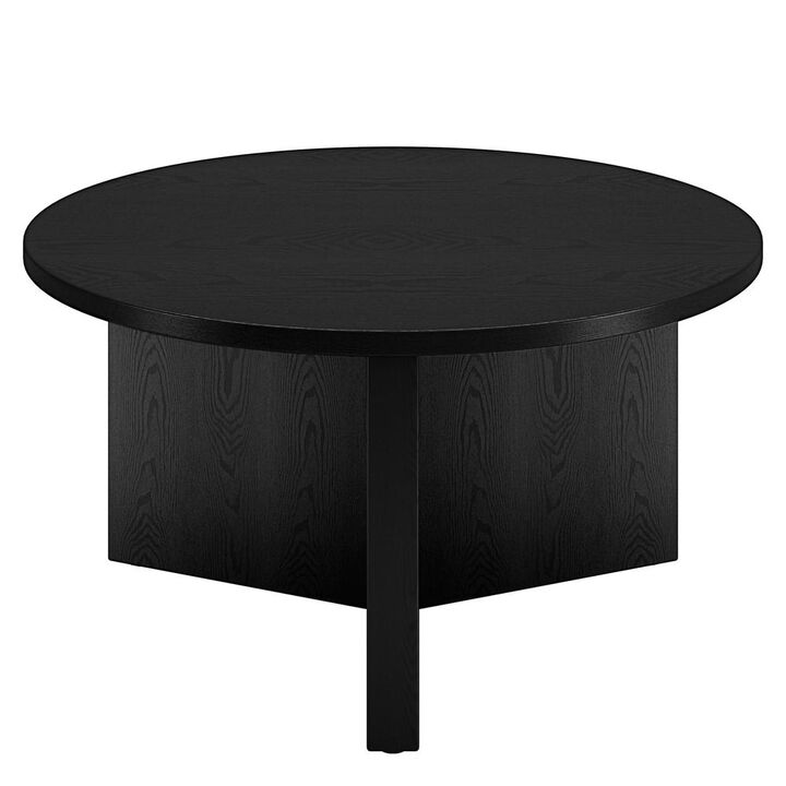 Hudson&Canal Anders 32 Wide Round Coffee Table in Black Grain