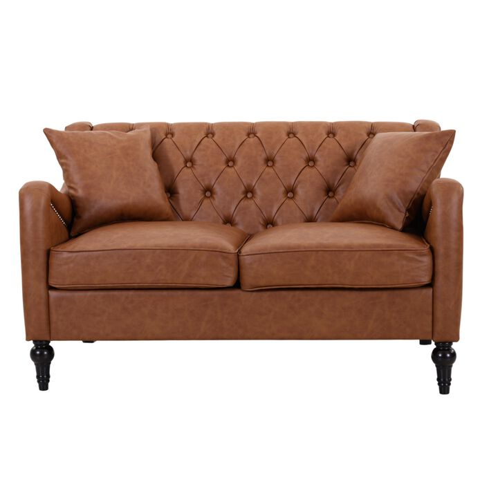 Nulin PU Leather Loveseat Sofa