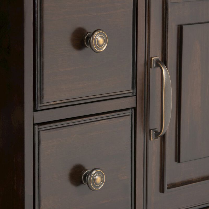 Simpli Home Solit Wood 72 Inch Wide Tv Stand In Dark Chestnut Brown For Tvs Up To 80 Inches