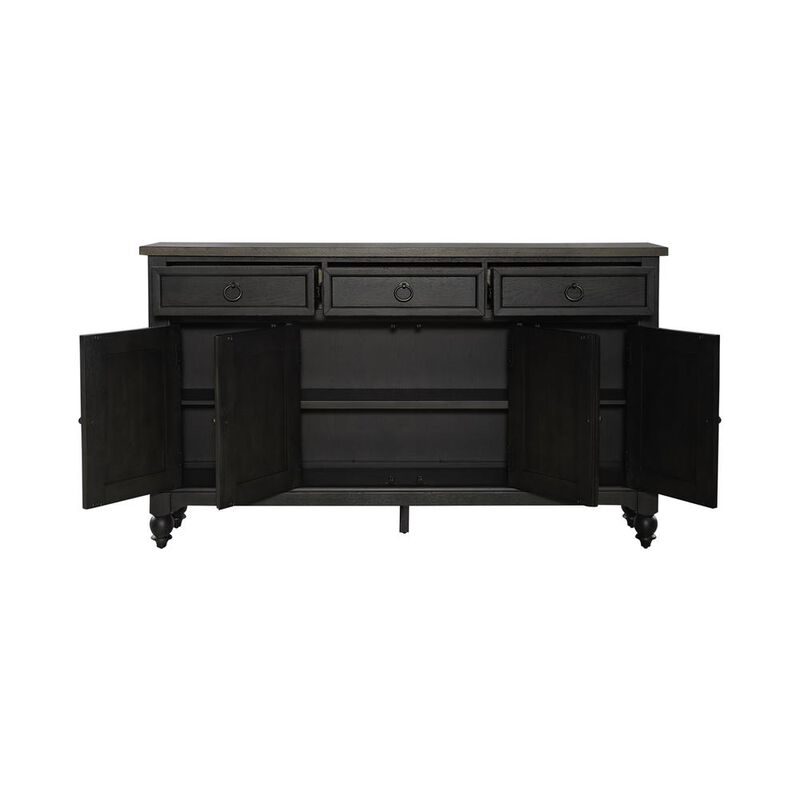 Liberty Furniture Americana Farmhouse Hall Buffet- Black in Dusty Taupe image number 7