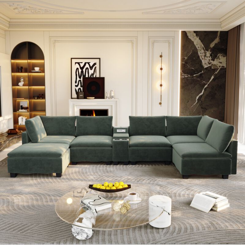 Largan U-Shaped Cloud Sectional Sofa image number 1