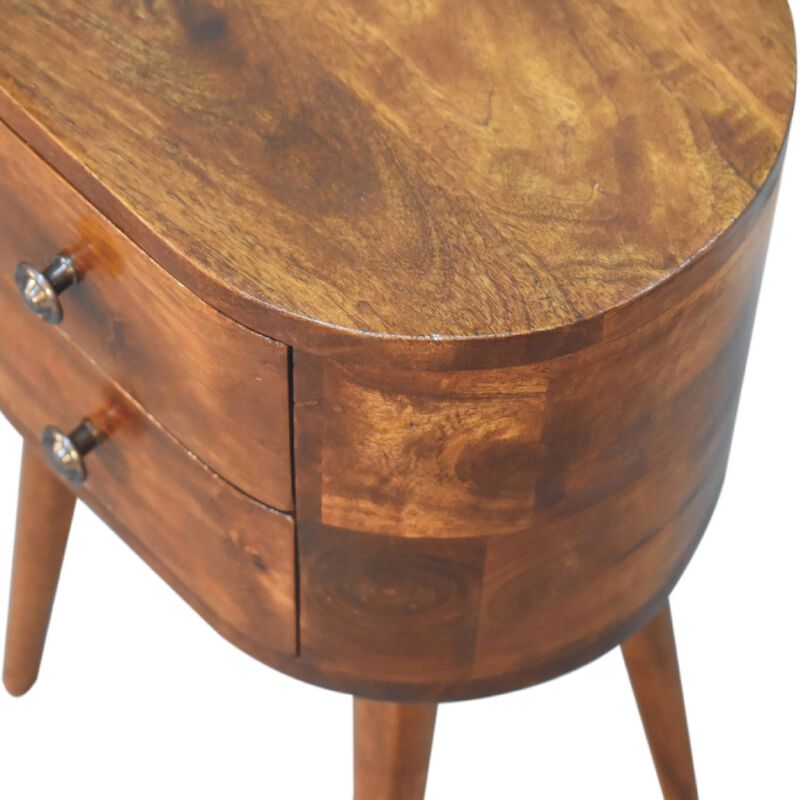 Mini Chestnut Rounded Nightstand Table image number 6