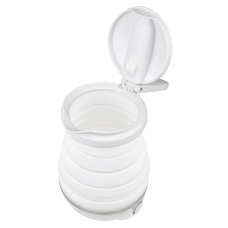Brentwood Dual Voltage 3.3 Cup Collapsible Travel Kettle in White