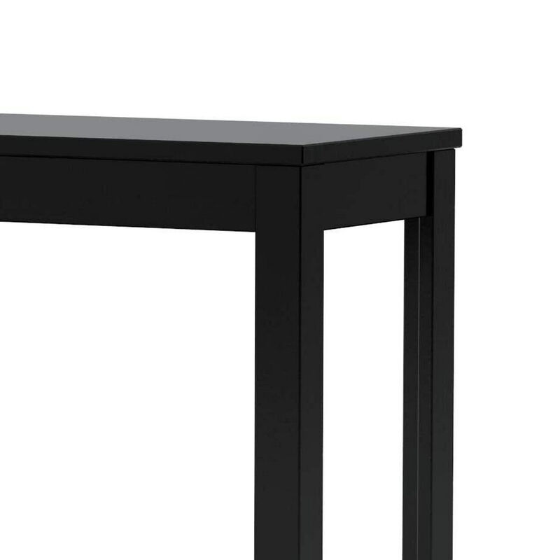 Minimalistic  designed Wooden Chairside Table, Black-Benzara image number 5